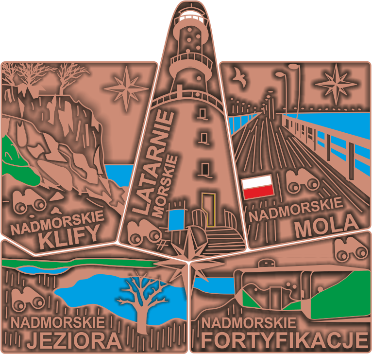 Odznaki Bałtyckiej Piątki połączone w kompozycję